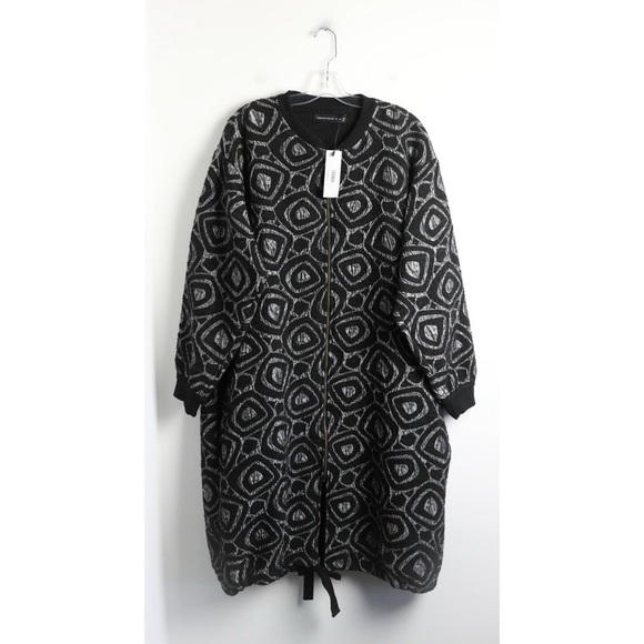 Gershon Bram Jackets & Blazers - NWT Gershon Bram light coat art to wear abstract print wool blend textured black